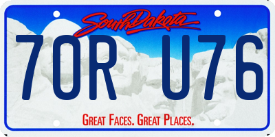 SD license plate 70RU76