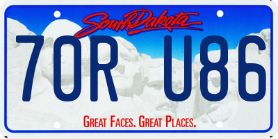 SD license plate 70RU86