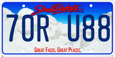 SD license plate 70RU88
