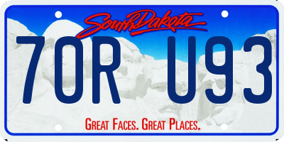 SD license plate 70RU93