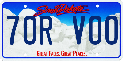 SD license plate 70RV00