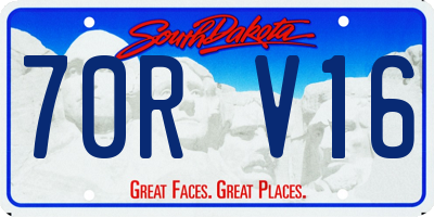 SD license plate 70RV16