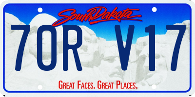SD license plate 70RV17