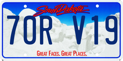 SD license plate 70RV19