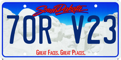 SD license plate 70RV23