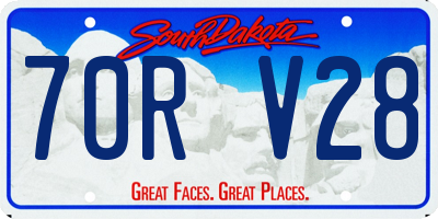 SD license plate 70RV28