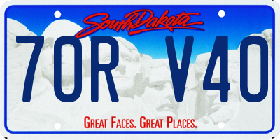 SD license plate 70RV40