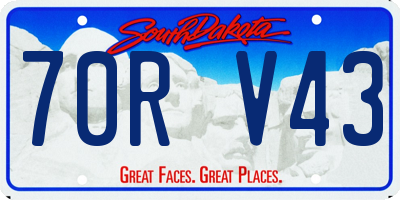 SD license plate 70RV43