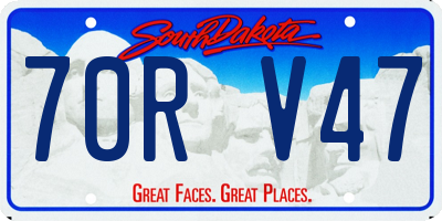 SD license plate 70RV47