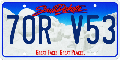 SD license plate 70RV53