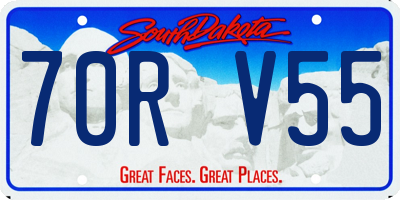 SD license plate 70RV55