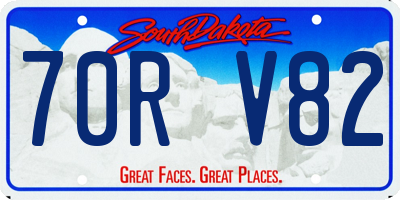 SD license plate 70RV82