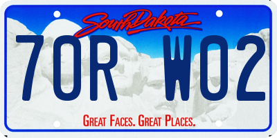 SD license plate 70RW02