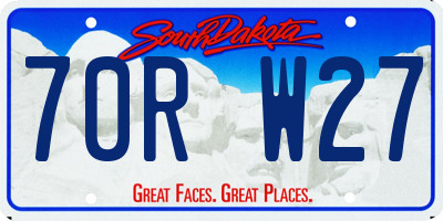SD license plate 70RW27