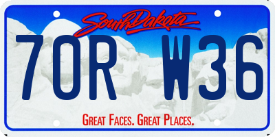 SD license plate 70RW36