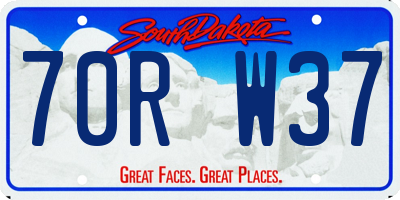 SD license plate 70RW37