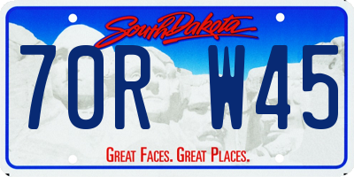 SD license plate 70RW45