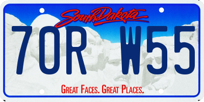 SD license plate 70RW55