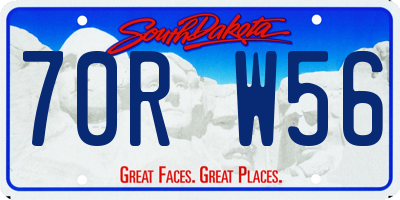 SD license plate 70RW56