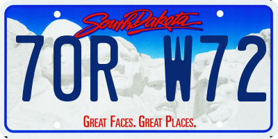 SD license plate 70RW72