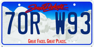 SD license plate 70RW93