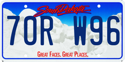 SD license plate 70RW96
