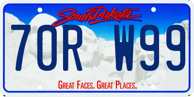SD license plate 70RW99