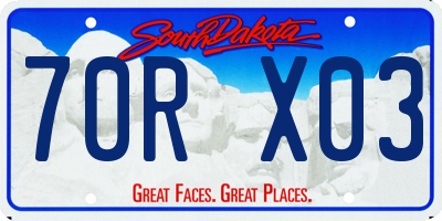 SD license plate 70RX03