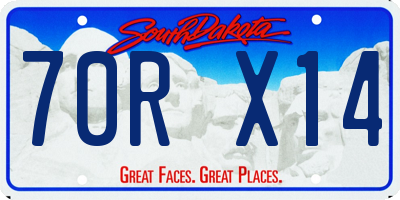SD license plate 70RX14
