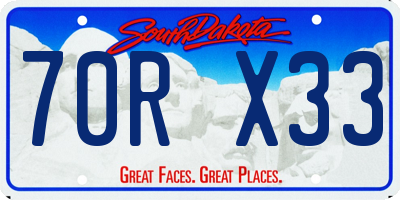 SD license plate 70RX33