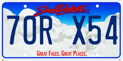 SD license plate 70RX54