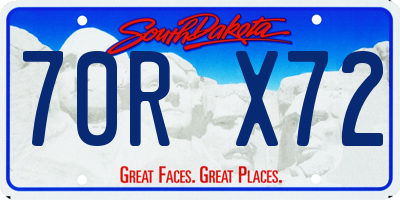 SD license plate 70RX72