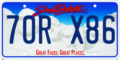 SD license plate 70RX86