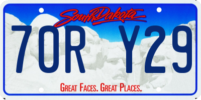 SD license plate 70RY29