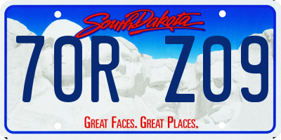SD license plate 70RZ09