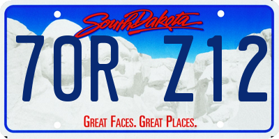 SD license plate 70RZ12