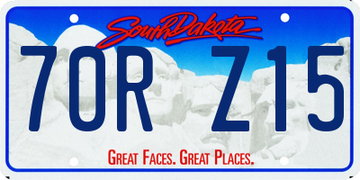 SD license plate 70RZ15