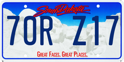 SD license plate 70RZ17