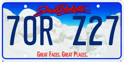 SD license plate 70RZ27