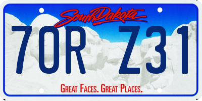 SD license plate 70RZ31
