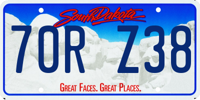 SD license plate 70RZ38