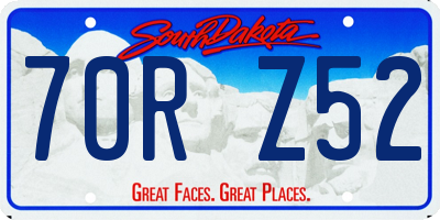 SD license plate 70RZ52