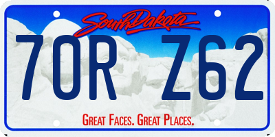 SD license plate 70RZ62