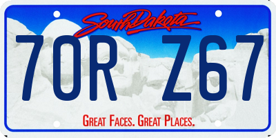 SD license plate 70RZ67