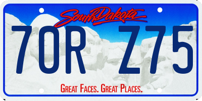 SD license plate 70RZ75