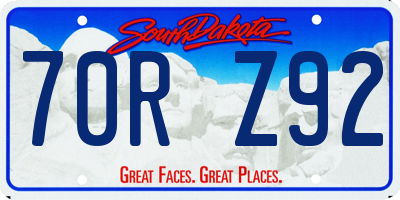 SD license plate 70RZ92