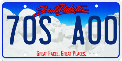 SD license plate 70SA00