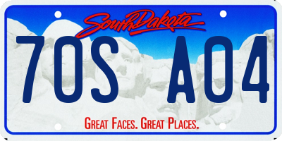 SD license plate 70SA04