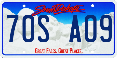 SD license plate 70SA09