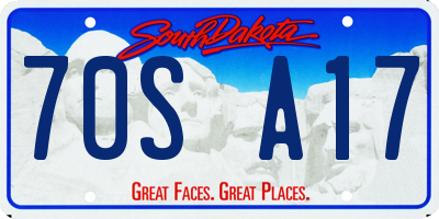 SD license plate 70SA17